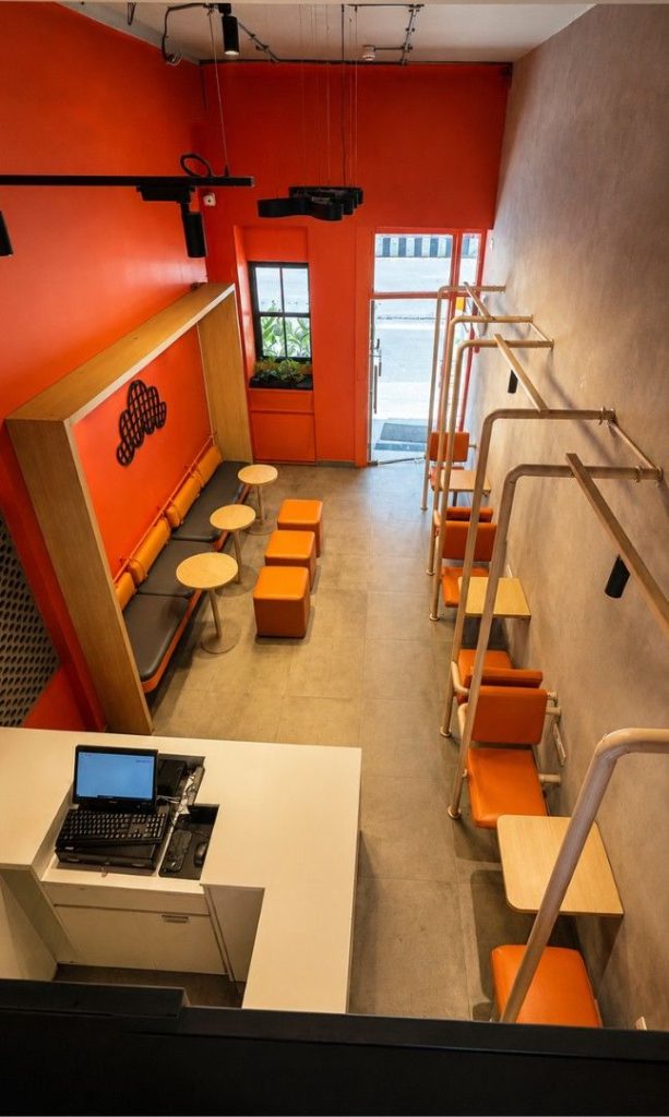 The Croffle Guys, vertical view of counter and signage