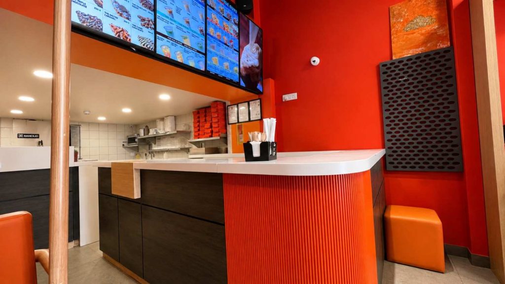 The Croffle Guys interior, open kitchen counter