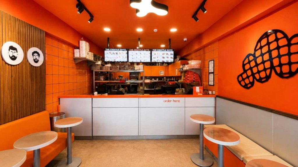 The Croffle Guys interior,  flexible hangout seating