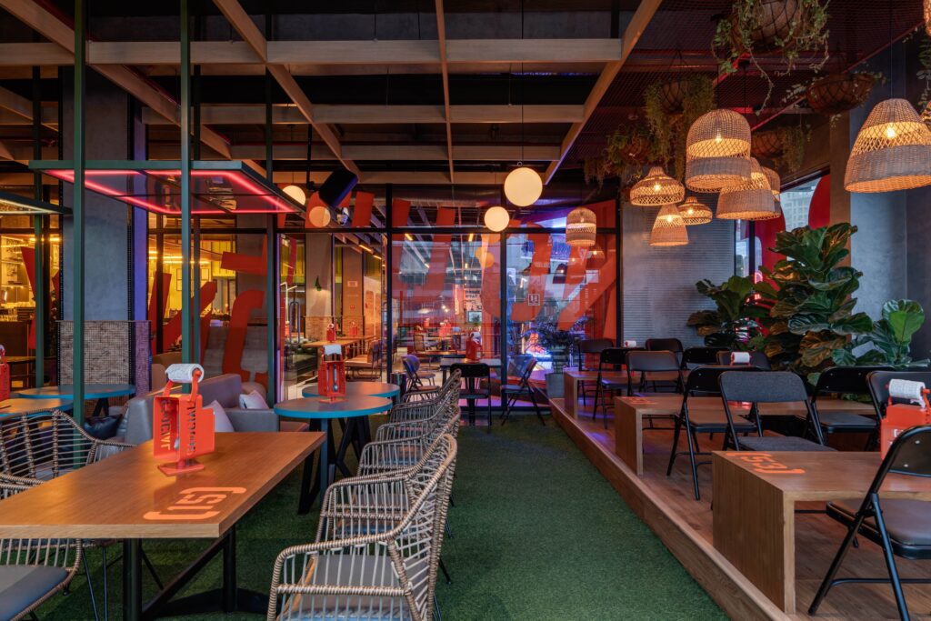SOCIAL ECity interior — cantilevered CEO room