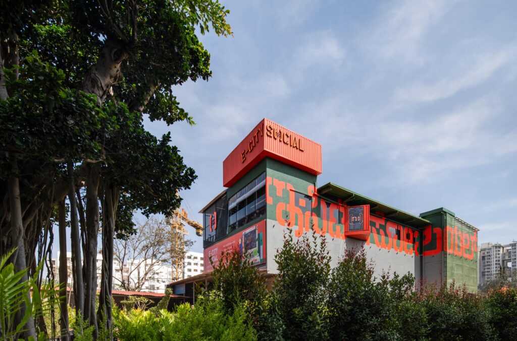 SOCIAL ECity interior — detail of branding and signage