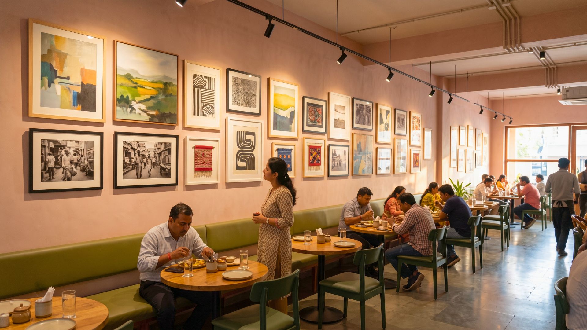Reupholstered coffee shop furniture