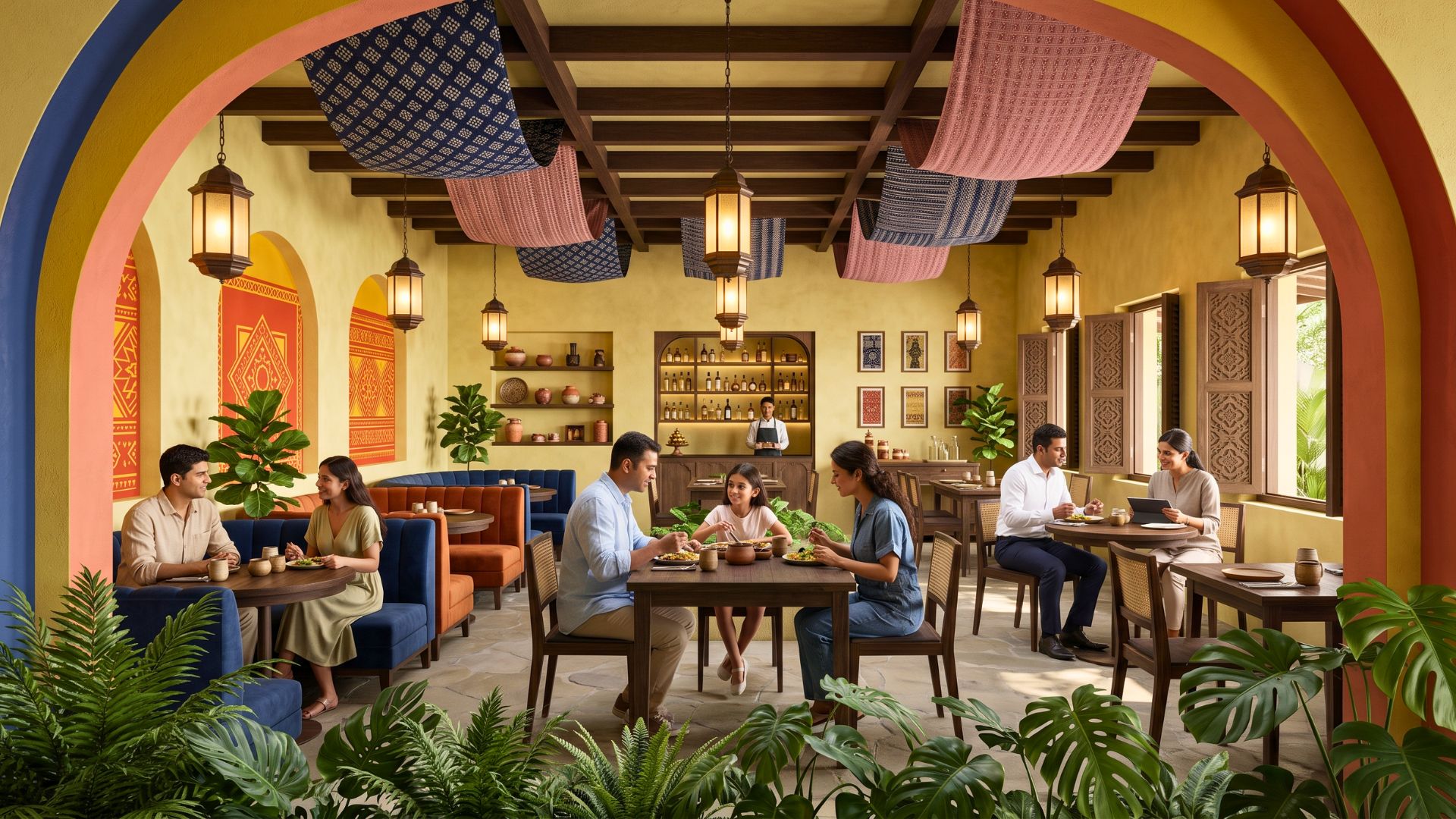 Reupholstered coffee shop furniture
