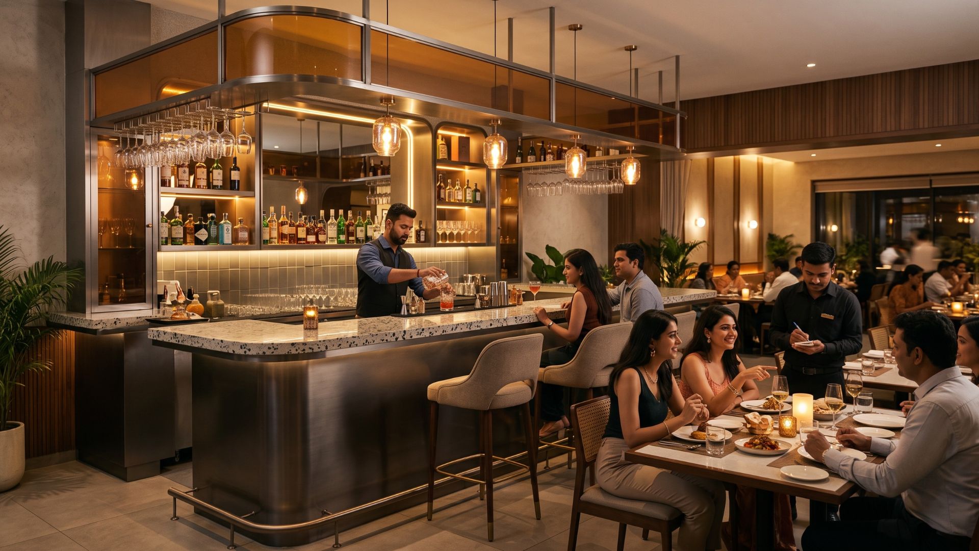 Restaurant interior design and food together creating a complete guest experience