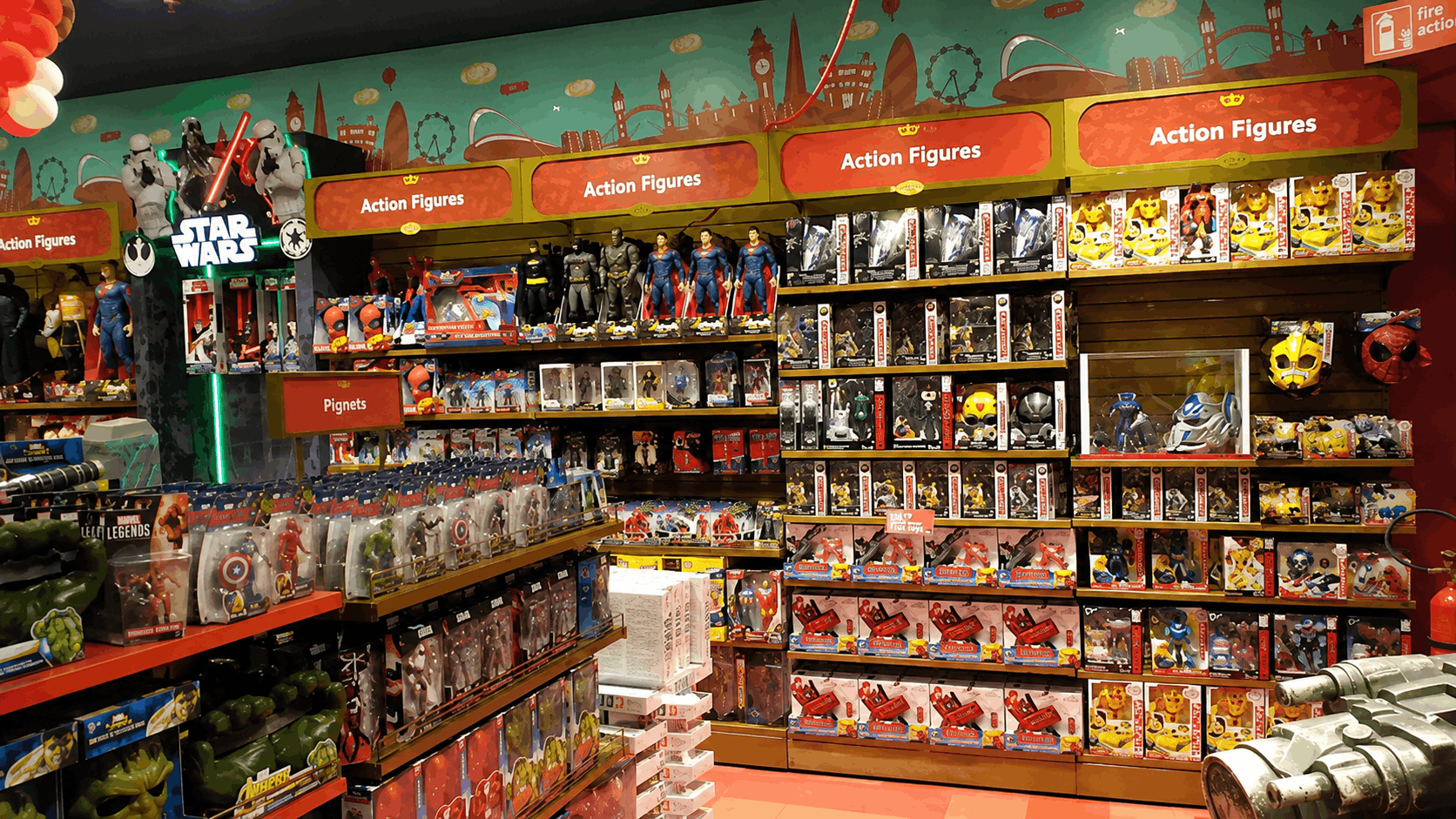 Hamleys Action Figures and Star Wars Wall