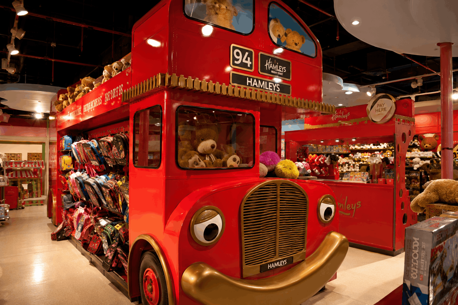 Hamleys Double-Decker Bus Mascot Detail
