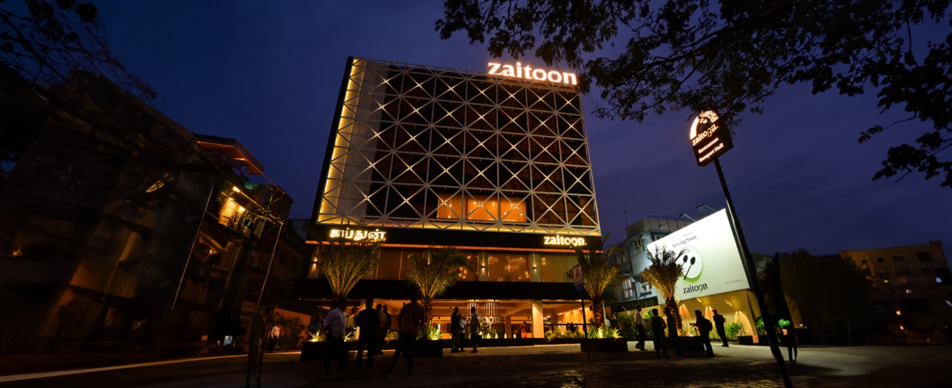 Zaitoon Signature Nungambakkam Chennai - Facade at Night